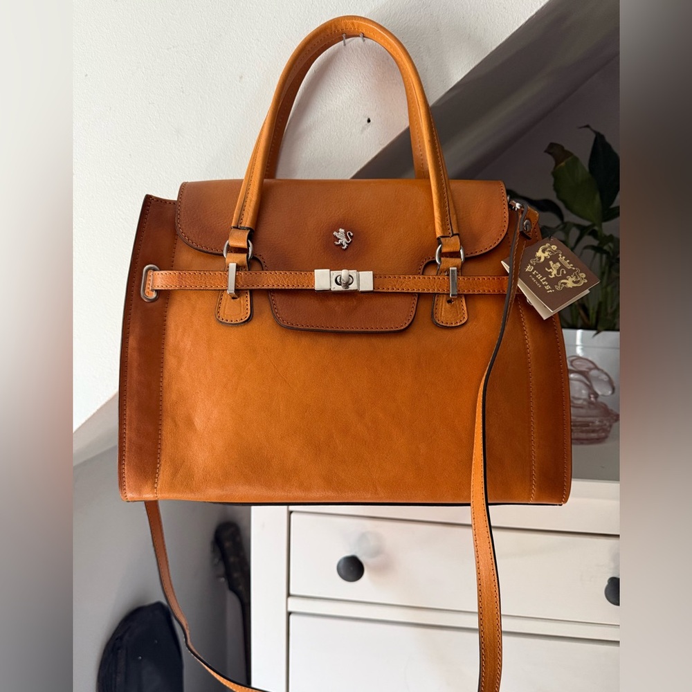 PRATESI Firenze Cognac designer satchel NWT *Final Sale*